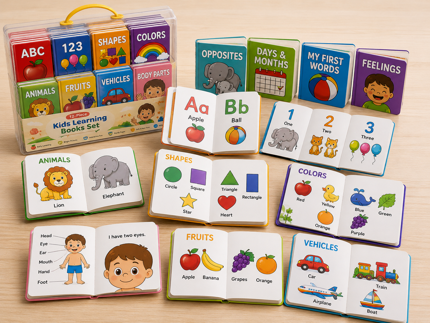 12-Piece Kids Learning Books Set