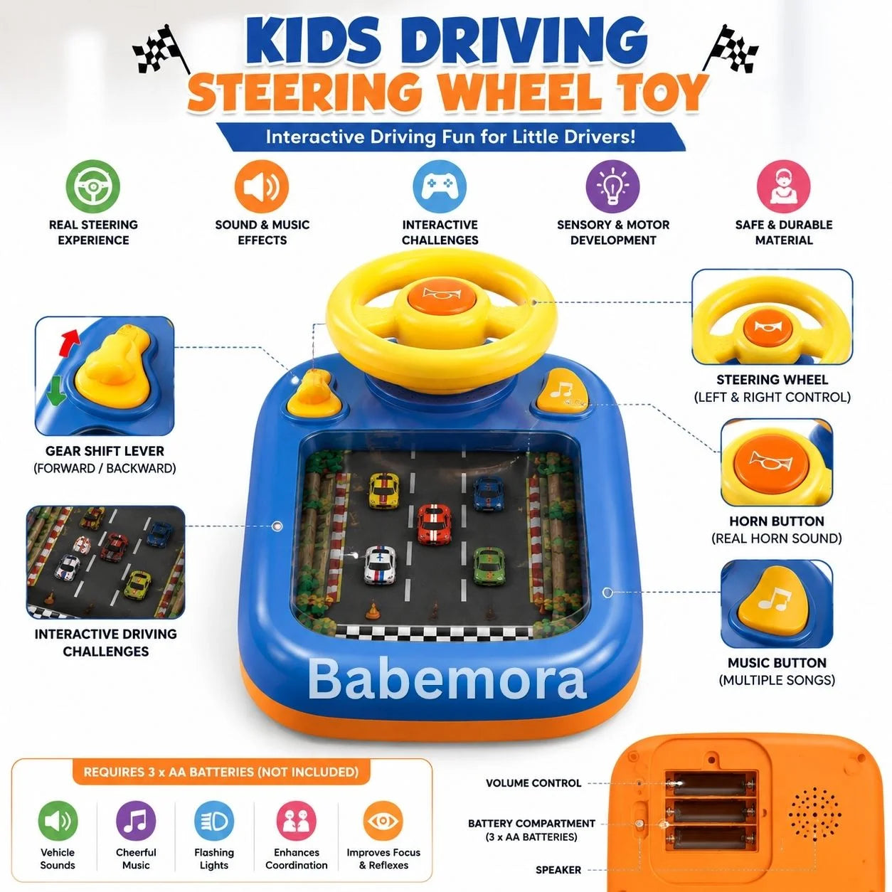 Kids Driving Steering Wheel Toy