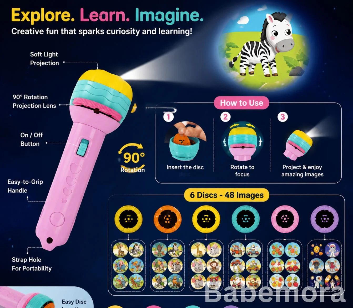 Projection Flashlight for Kids